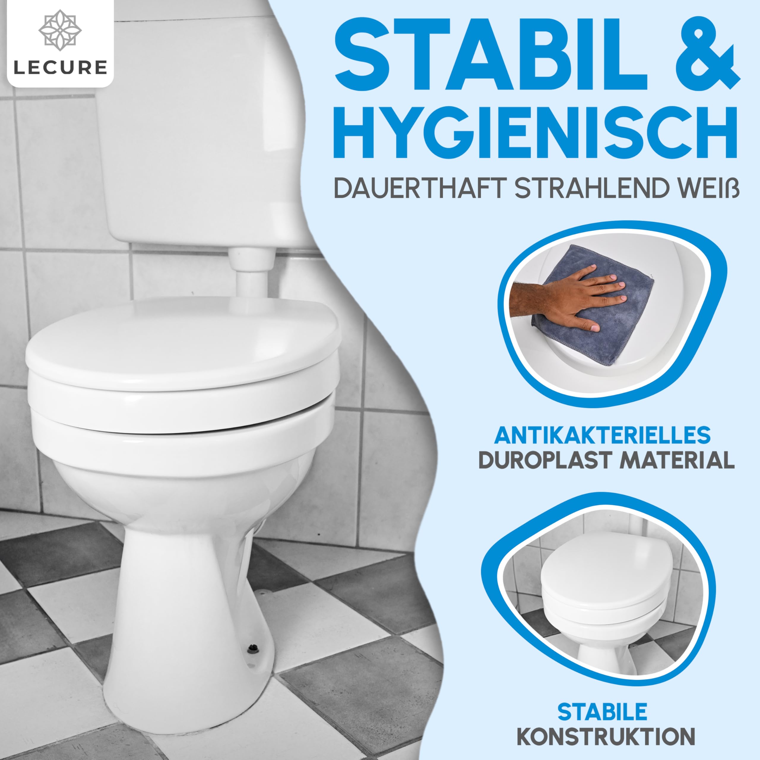 Toilettensitzerhöhung [5cm] - komfortable WC Sitzerhöhung für Senioren und Erwachsene mit Mobilitäts-Einschränkungen [bis 200kg] - passend für alle gängigen ovalen Toiletten