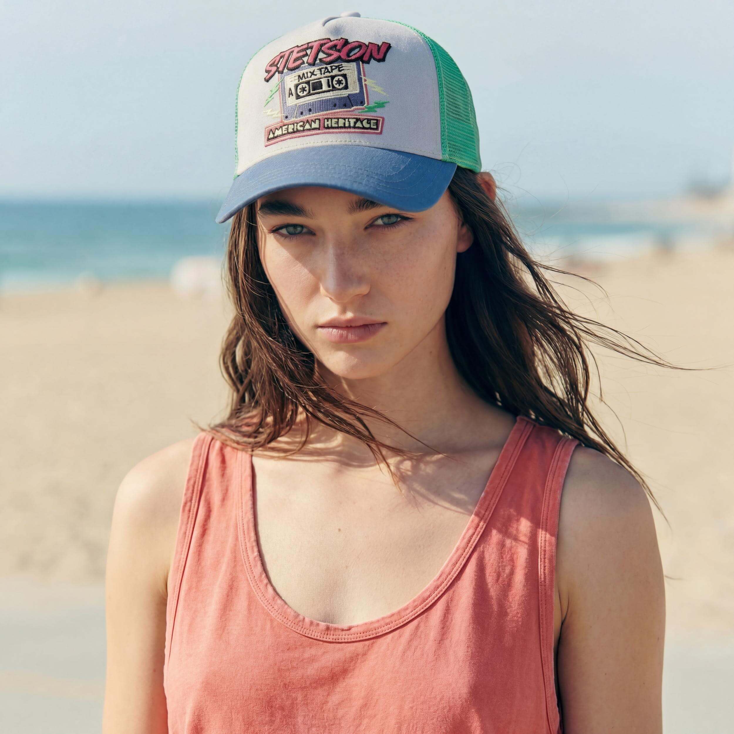 Stetson Mixtape Trucker Cap Basecap czapka baseballowa czapka z siateczką dla kobiet/mężczyzn – snapback, z daszkiem, na wiosnę, lato, jesień, zimę, wiosnę