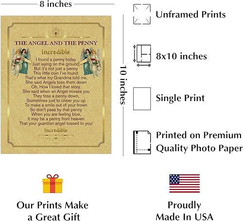 Miniatura 2 de The Angel And The Penny- Inspirational Wall Art Print- This Handmade Spiritual Wall Decor Print Makes Ideal Wall Art Decor For Living Room Decor,