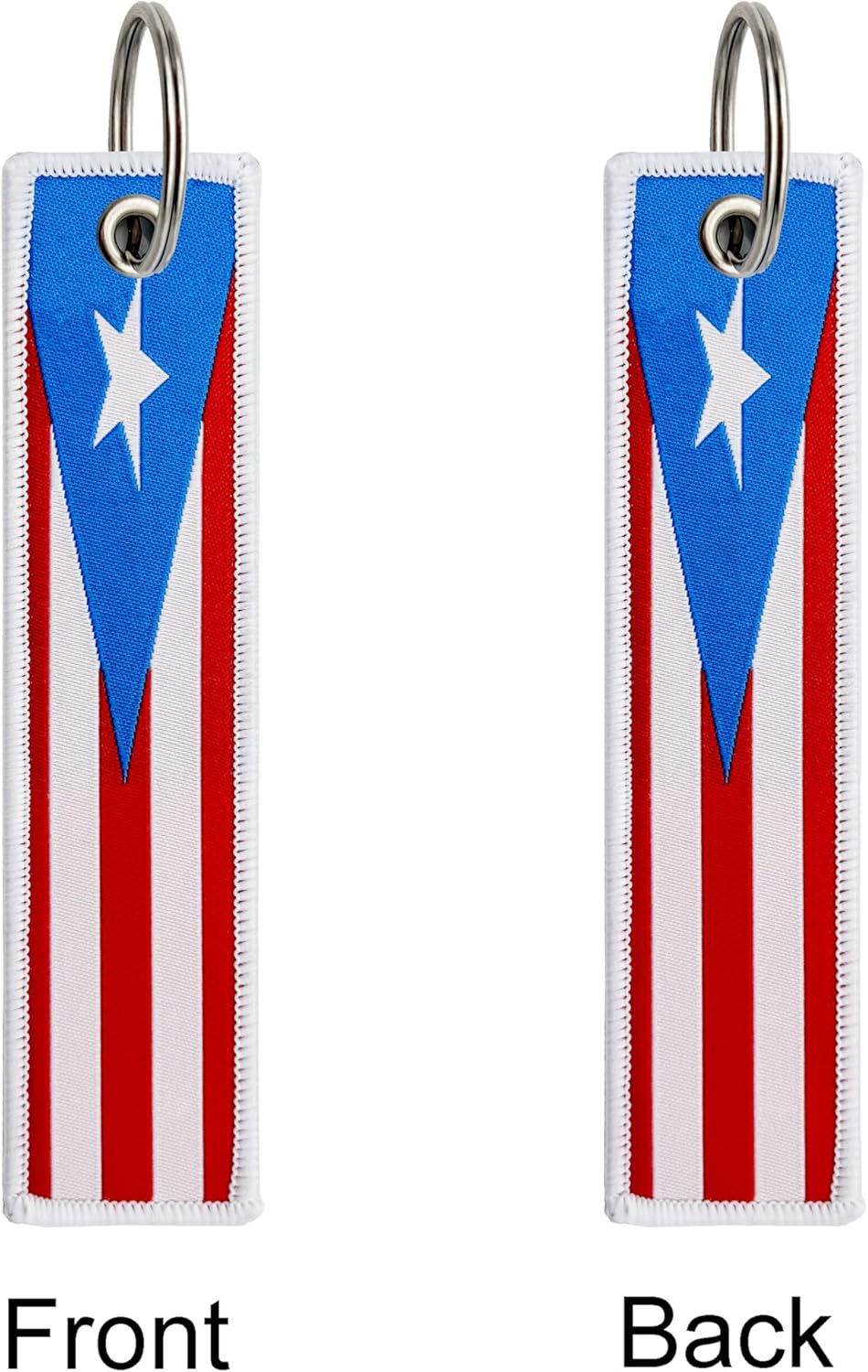 3 Pcs Puerto Rico Puerto Rican Country Flag Keychain,Woven label Key Chains for Car Keys,Fabric Key Chains Men and Women,Used for Various Decorations. - Image 3