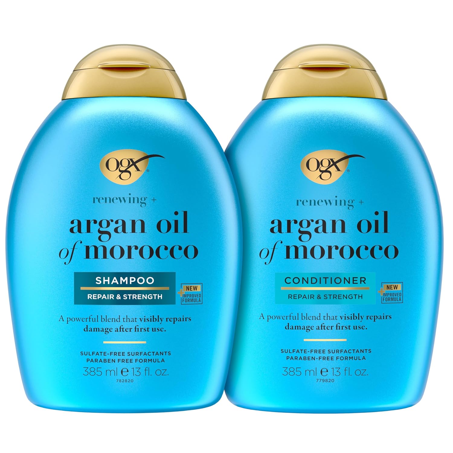 OGX Renewing + Argan Oil of Morocco Shampoo & Conditioner Set, 13 Fl Oz (Pack of 2) (packaging may vary), Blue OGX Renewing + Argan Oil of Morocco Shampoo & Conditioner Set, 13 Fl Oz (Pack of 2) (packaging may vary), Blue