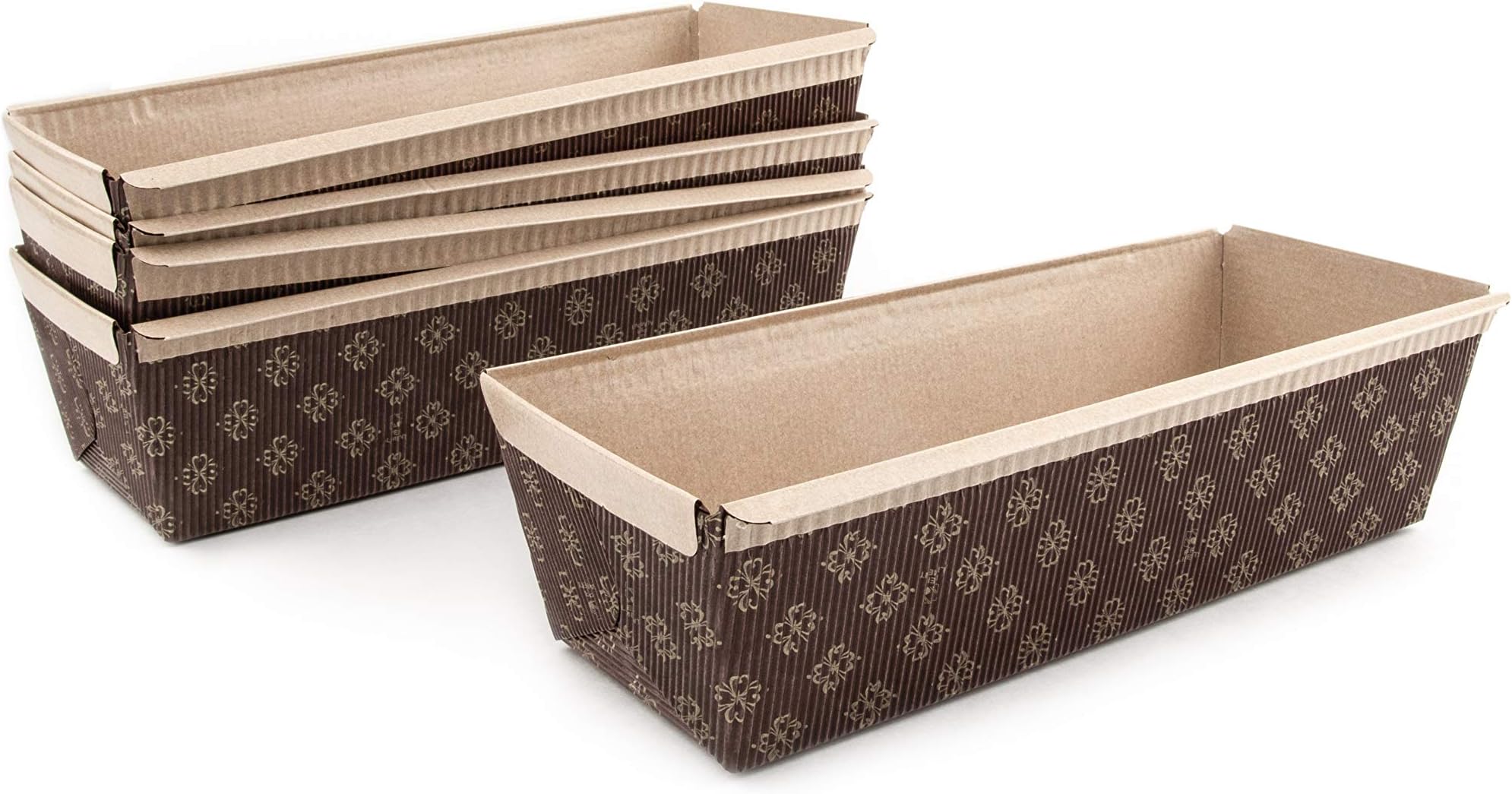 Paper Loaf Pans – 25pcs, 9.25” x 3.3” x 2.75”, 38oz – Oven, Microwave & Freezer Safe – Grease Resistant, Disposable & Presentable Paper Cake Pans for Gift Giving – for Runny, Thick & Dough Batter