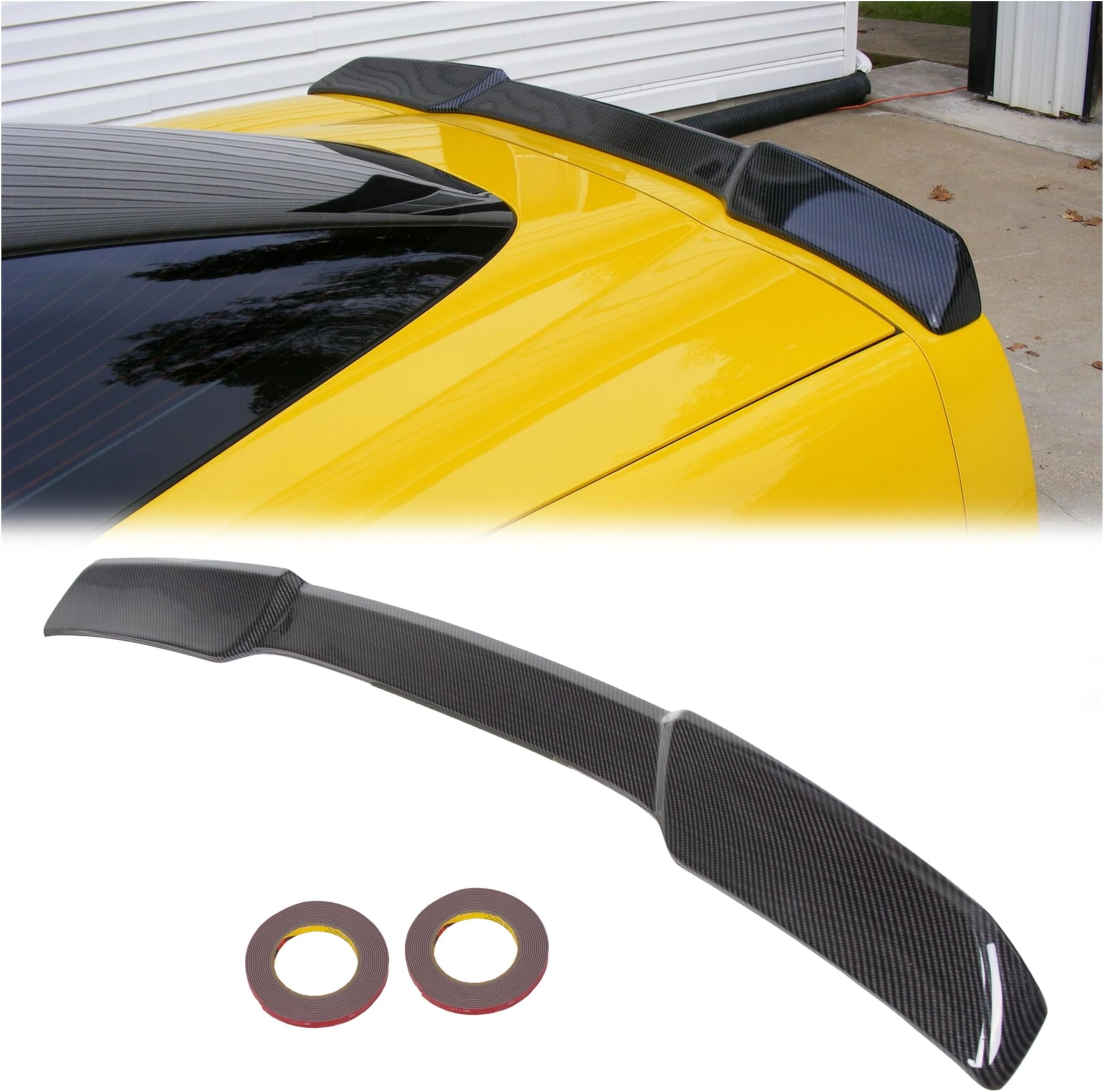 ECOTRIC Rear Trunk Lid Wing Spoiler Compatible with 2005-2013 Chevy Chevrolet Corvette C6 ZR1 Carbon Fiber Painted