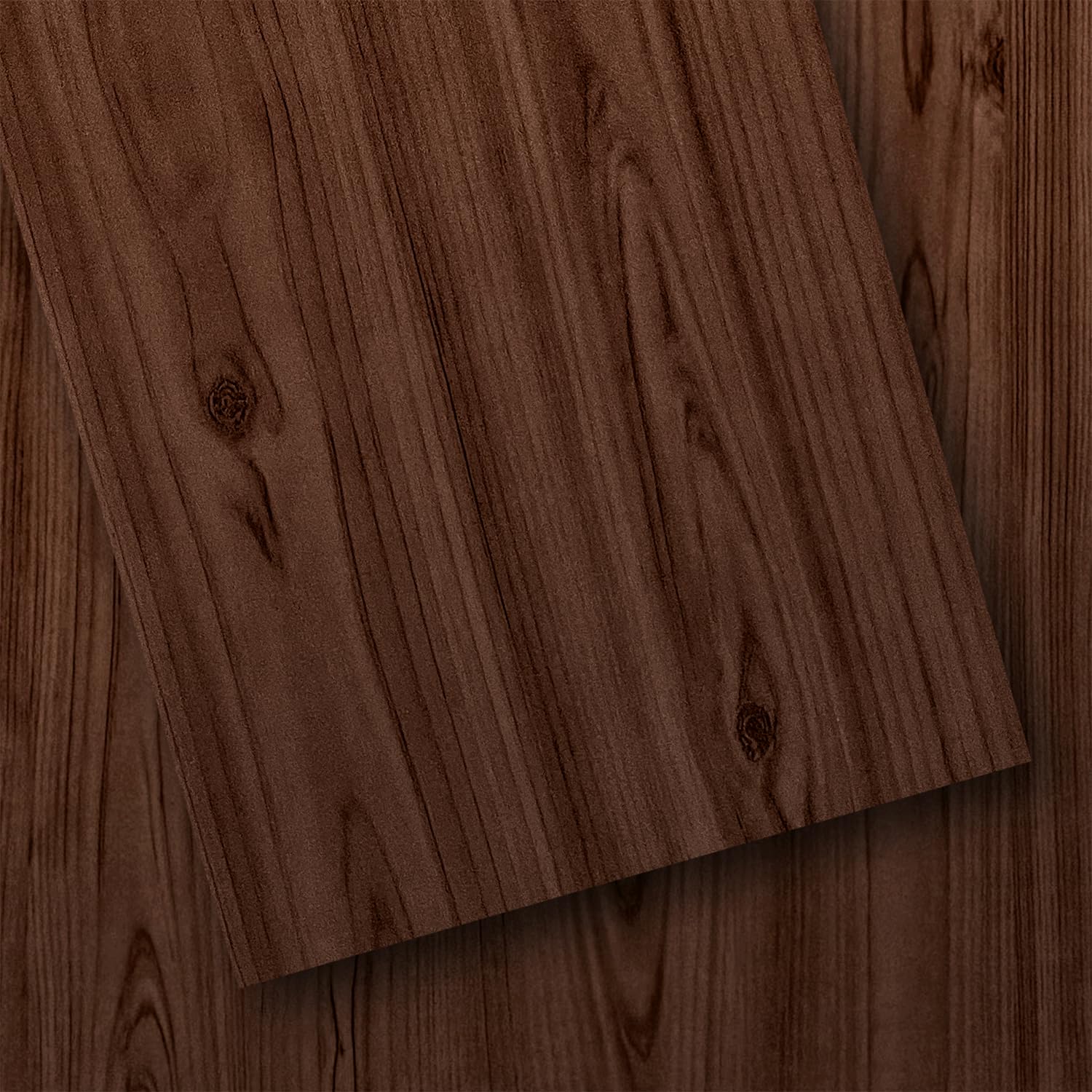 18 Sq. Ft Floor Tiles Peel and Stick Vinyl Floor 36 x 6 inch Luxury Self Adhesive Waterproof Flooring Planks DIY for Kitchen, Living Room, Shops, RV, Wood Look Plank, 12-Pack, Dark Brown