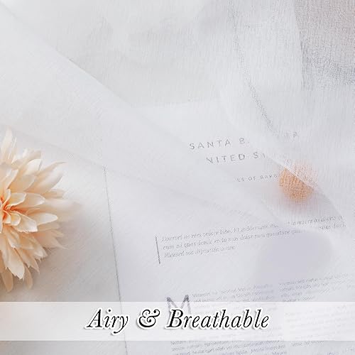 Miniatura 4 de Lecloud Doris - Cortinas traslúcidas blancas de 36 pulgadas, 2 piezas, cortinas clásicas de lino sintético transpirable para sala de estar, cortinas