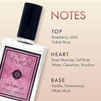 Perfumer's Workshop Taif Rose Eau de Parfum Spray, 3.4 fl oz | EDP Fragrance for Women, Floral Scent Spray, Soft Fruity Rose Perfume Mist