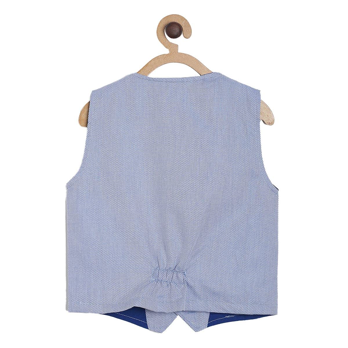 Mini Klub Baby Front Open Sleeveless Woven Cotton Blue Color Waist Coat (3-6M) - Image 2 thumbnail