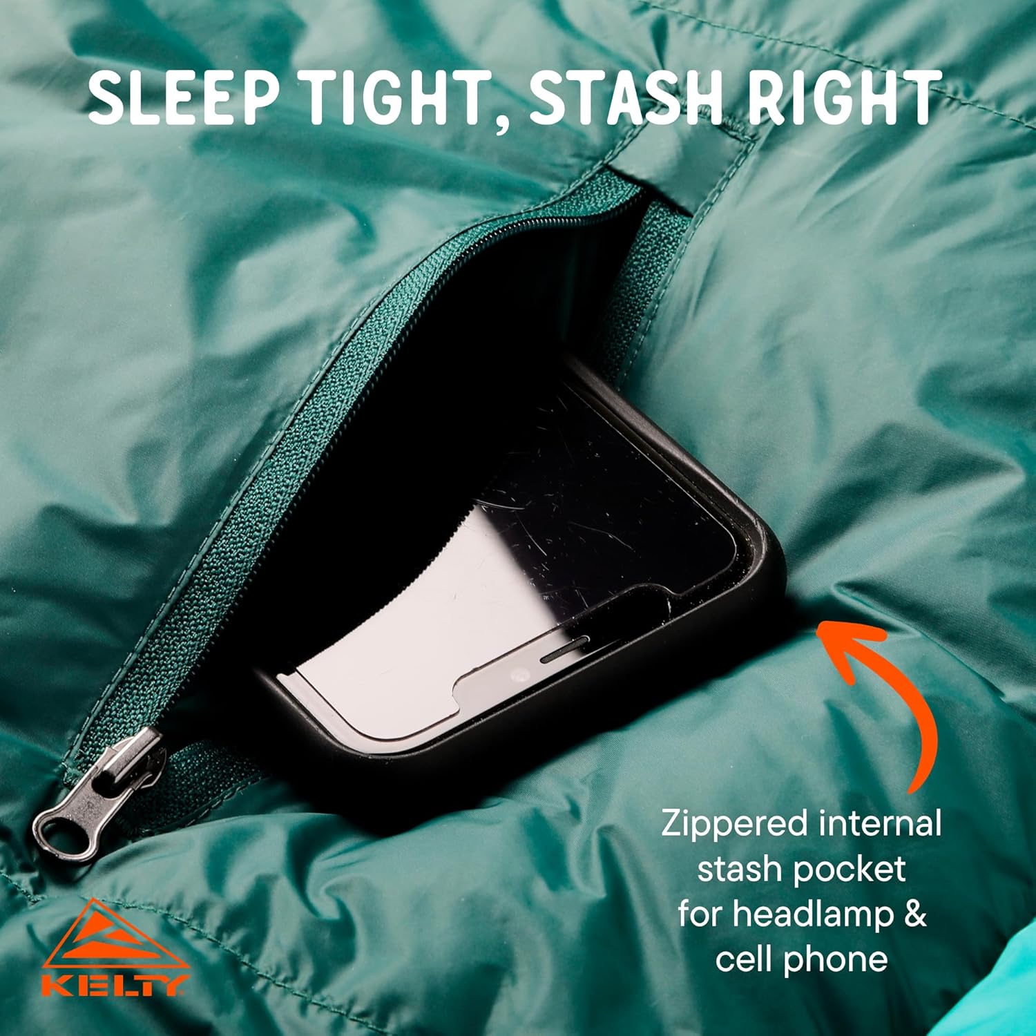 Kelty Cosmic Ultra 20 Degree Sleeping Bag, 800 Dridown, Premium Thermal Efficiency, Soft to Touch, Large Footbox, Environmental and Health Friendly C0 and PFC-Free DWR, Compression Stuff Sack, & More