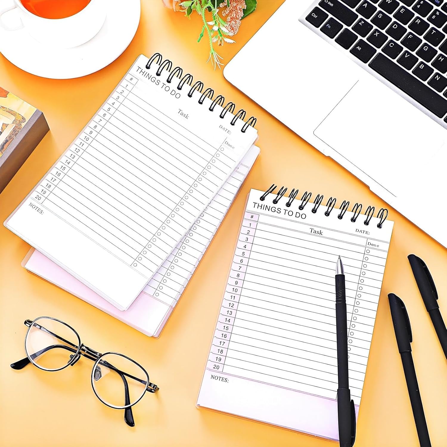 Sinmoe 3 Pcs 300 Sheets To Do List Notepad Things To Do Notebook Daily Planner Undated Tear off Checklist with 3 Black Pens for Home Office School Gifts,5.5 x 8.5 Inches (Colorful)