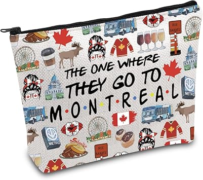 FOTAP Montreal Trip Makeup Bag Canada Montreal Travel Gift Montreal Souvenir Gift Montreal Travel Bag Housewarming Gift Montreal