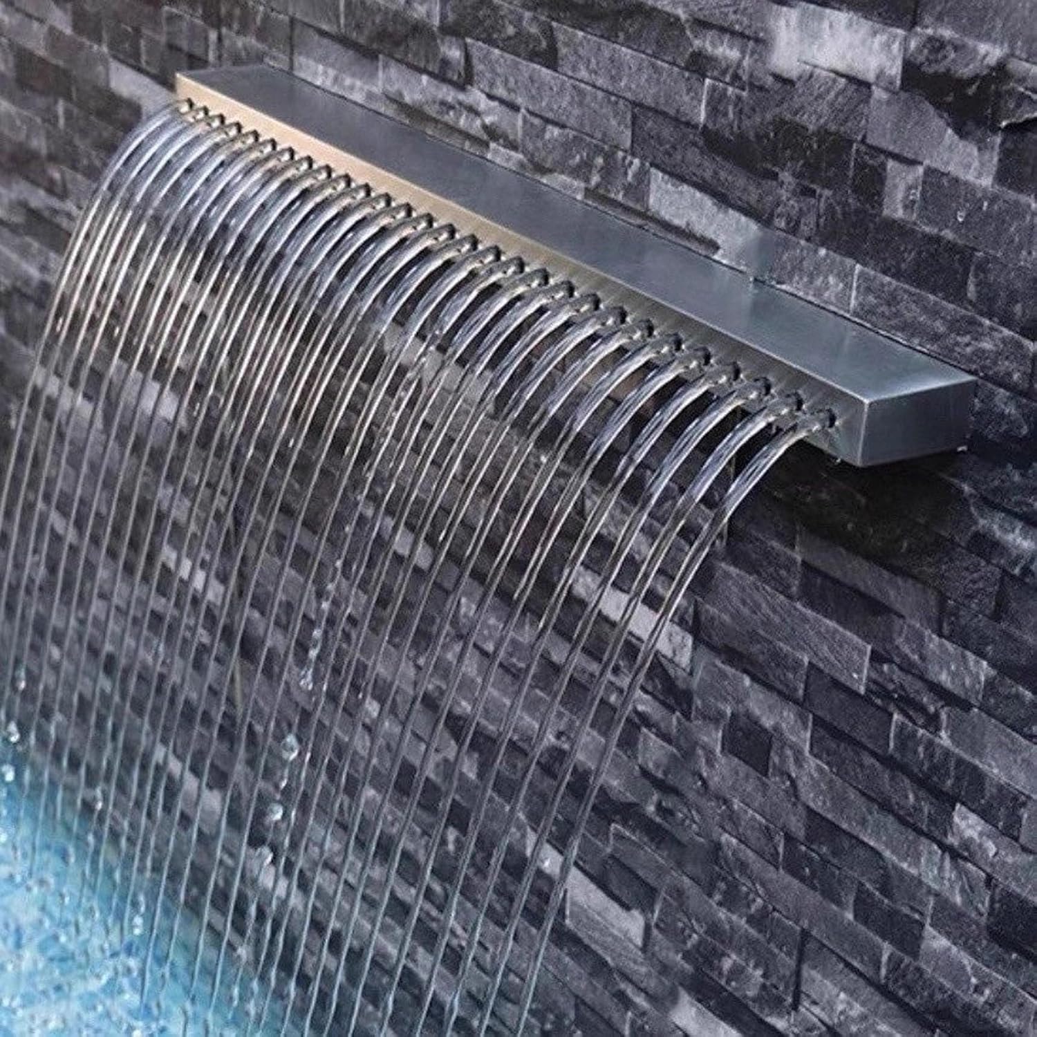 Outdoor Waterfall Spillway Kit for Garden Pools - 51" Decorative Water Feature, Inground Fountains & Falls, 10 to 59 Inch Sizes, Perfect for Backyard Landscaping.