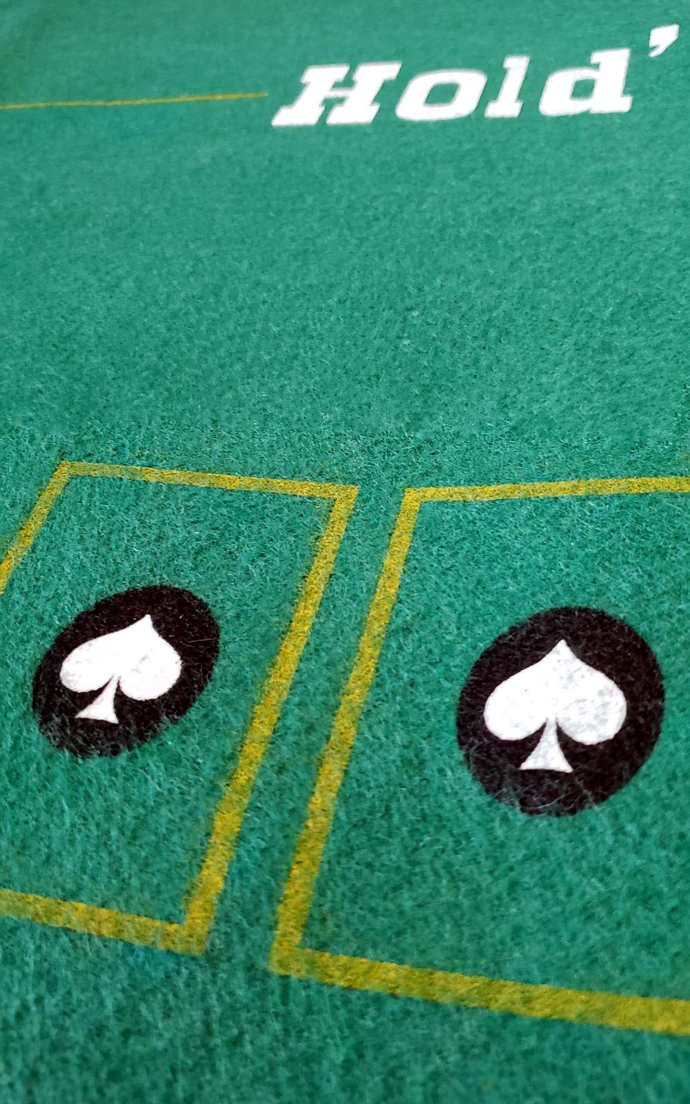 Cyber-Deals Blackjack & Texas Hold’em Poker 2-Sided Premium Felt Layout 90cm x 180cm with Authentic Las Vegas Casino Table-Played Card Deck - Binion's (Purple)