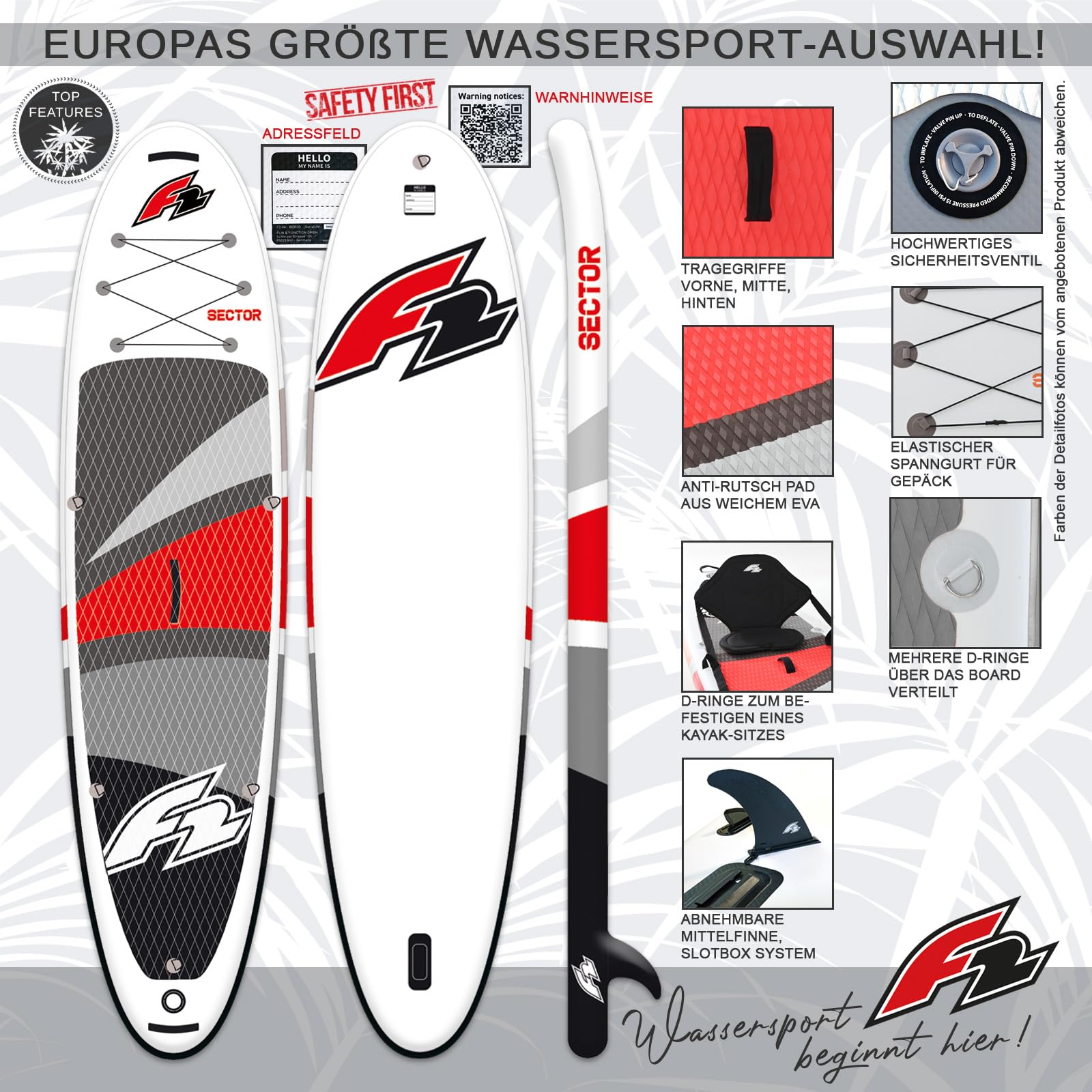 F2 SUP Stand Up Paddle Board Sector Limited Edition 11'5'' Rosso 2024