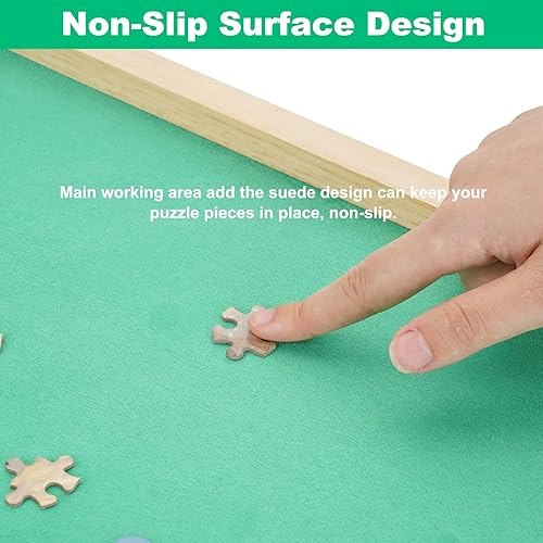 Miniatura 4 de Tablero de rompecabezas de madera de 1500 piezas con 4 cajones para almacenar rompecabezas, mesa de rompecabezas portátil grande de 26 x 35 pulgadas