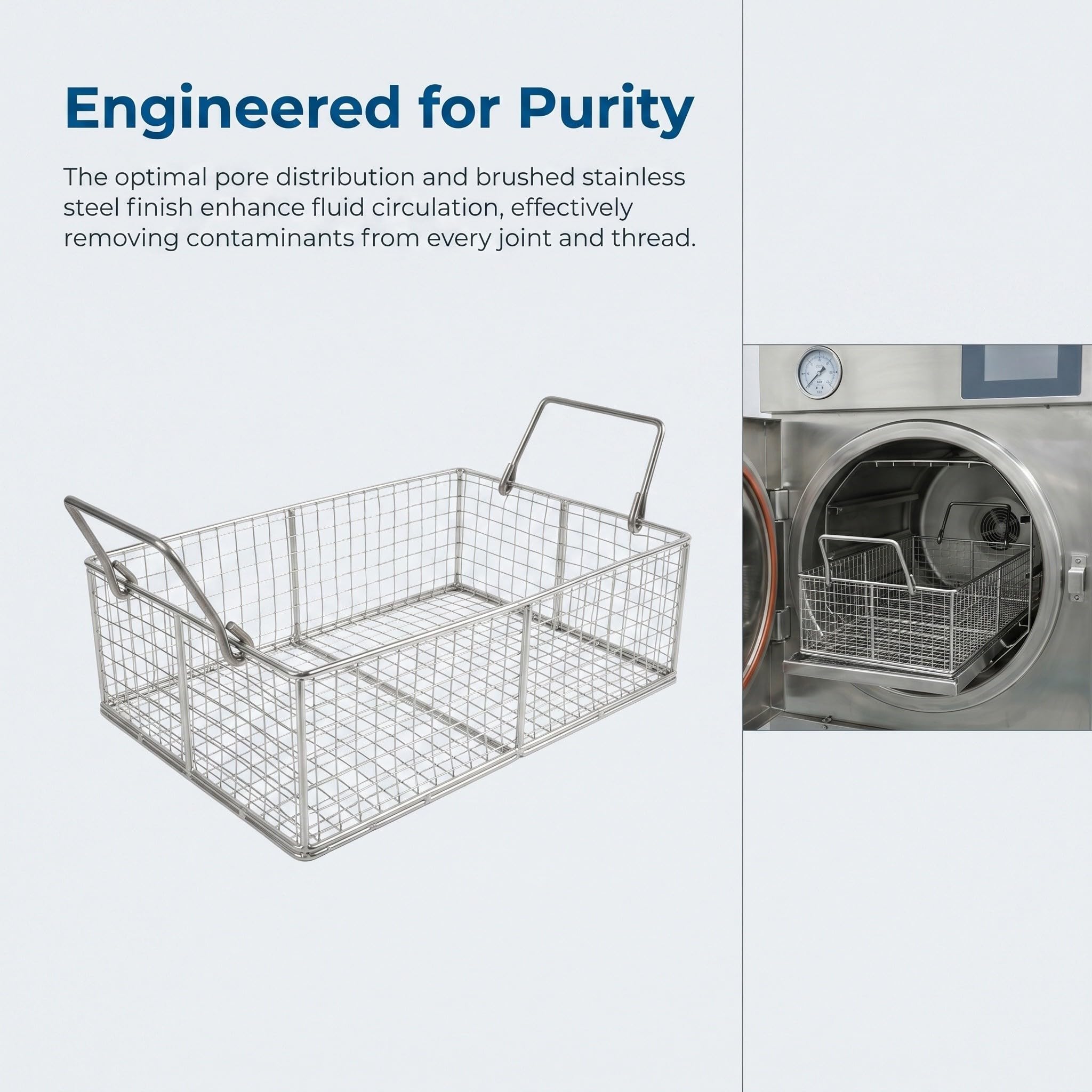 NUOBESTY Cesta con Alta Resistencia Temperatura de Acero Inoxidable de Limpieza y Filtro para Esterilización Profesional para Instrumentos Médicos