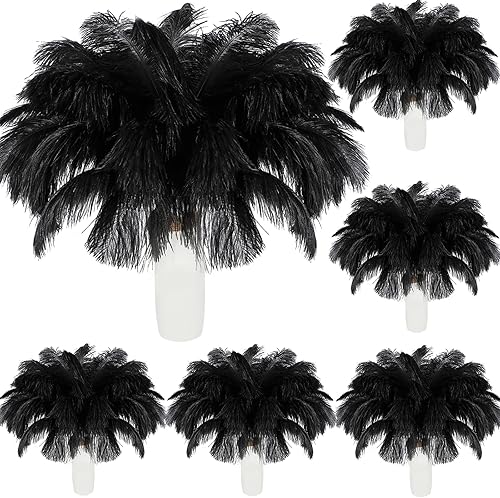 Miniatura 10 de Plumas de avestruz para centros de mesa 24 plumas de avestruz de 10-12 pulgadas a granel, plumas grandes para centros de mesa, mesa, arreglo floral