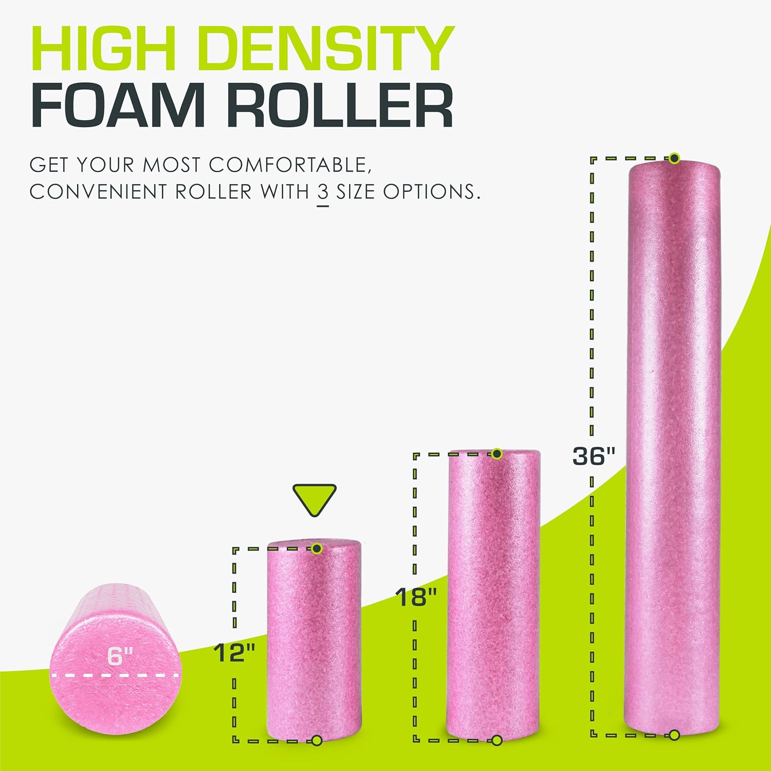 ProsourceFit High Density Foam Rollers Long, Firm Full Body Athletic Massage Tool for Back Stretching, Yoga, Pilates, Post Workout Muscle Recuperation - Image 2