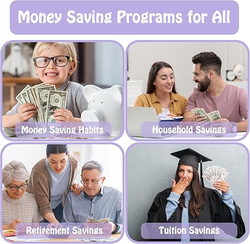 Miniatura 10 de Antner Carpeta de desafíos de ahorro de dinero con 100 sobres para ahorrar $5,050 y $10,000 y $500, planificador de ahorro de dinero A5, carpeta de