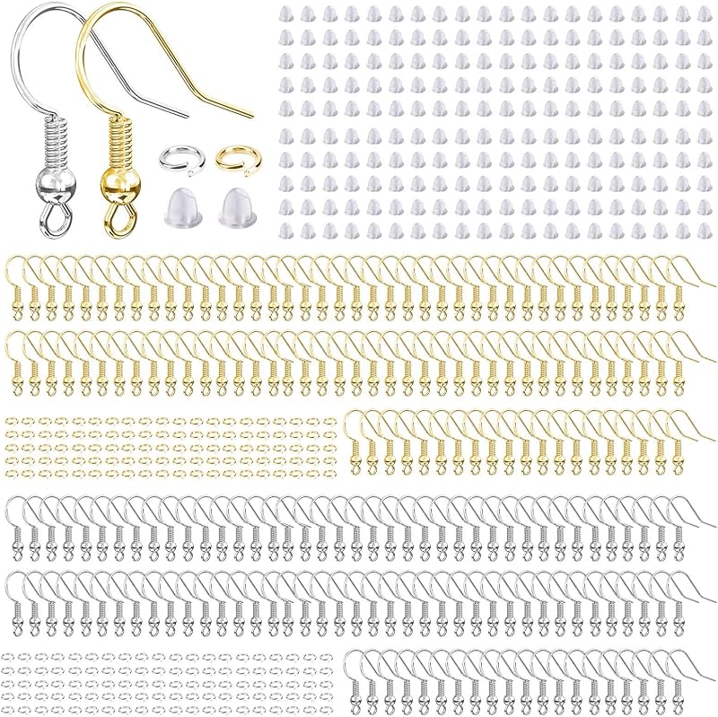 Hypoallergenic Earring Hooks for Jewelry Making, 600 Pcs Earring Making Kit