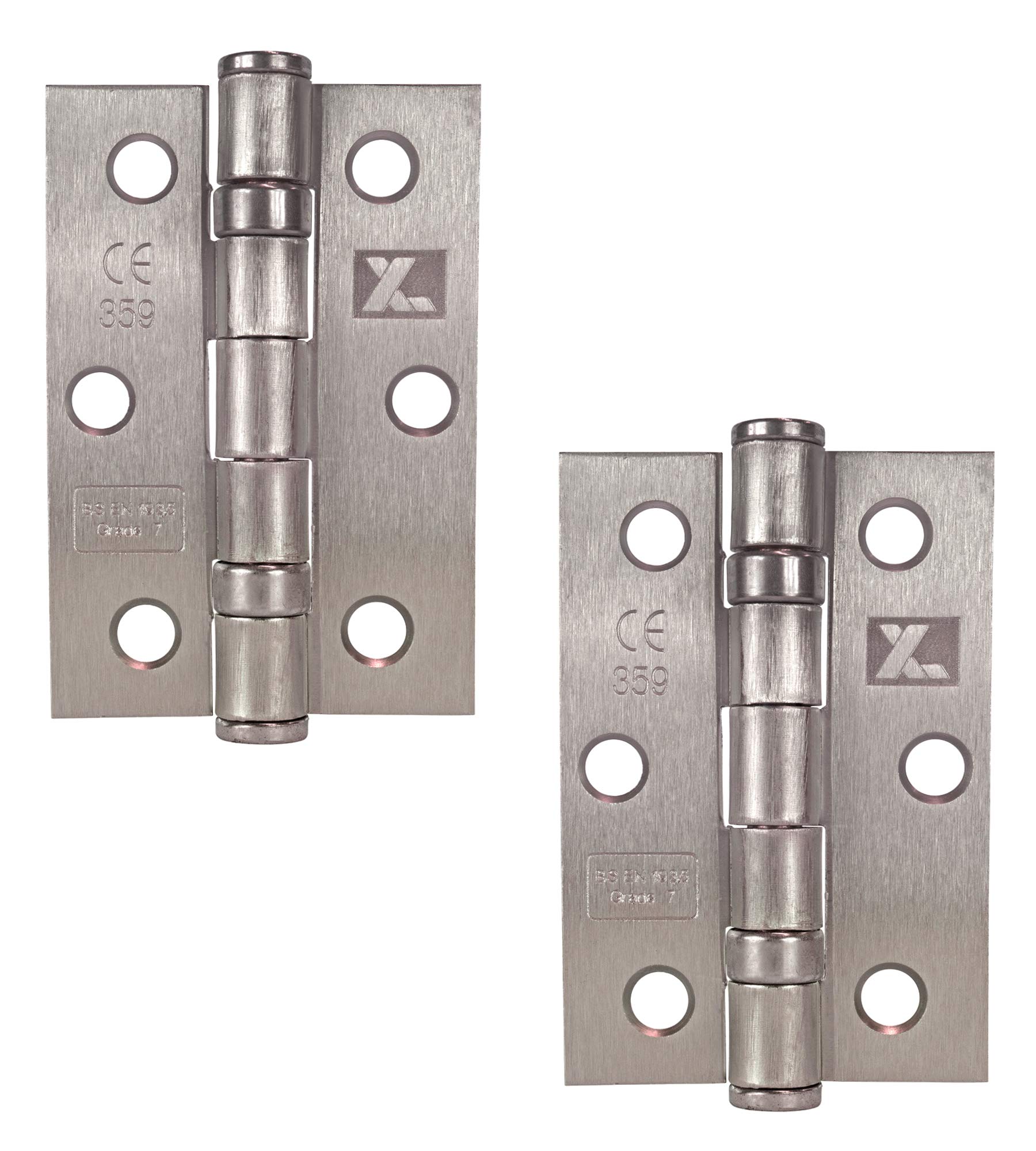Excel XL964 Pair of 3" Grade 7 Door Hinges, Satin Nickel