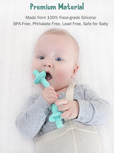 Miniatura 2 de Tubo de dentición con escudo de seguridad, mordedor, juguetes sensoriales para encías, silicona de grado alimenticio para bebés de 3 a 12 meses, 1