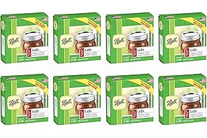 Ball Pint and Half Pint Mason Jar Canning Lids 8 Dozen, Silver