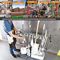 Vista 5 de Generic Carrito de limpieza multifuncional y organizador de herramientas - Soporte para escoba y fregona
