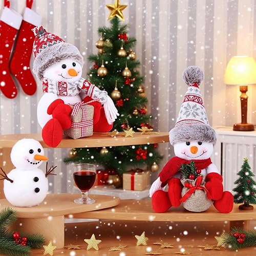 Miniatura 6 de Decoraciones de muñeco de nieve de Navidad, paquete de 2 unidades para interiores para decoración del hogar, muñeco de nieve para regalo, puerta,