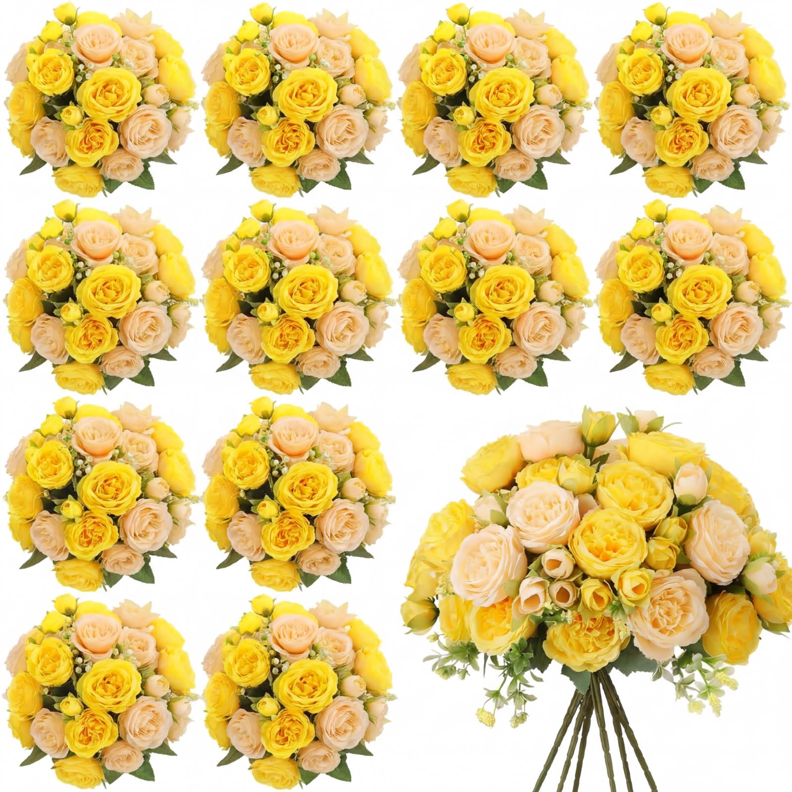 Geosar 16 Bundles Artificial Peonies