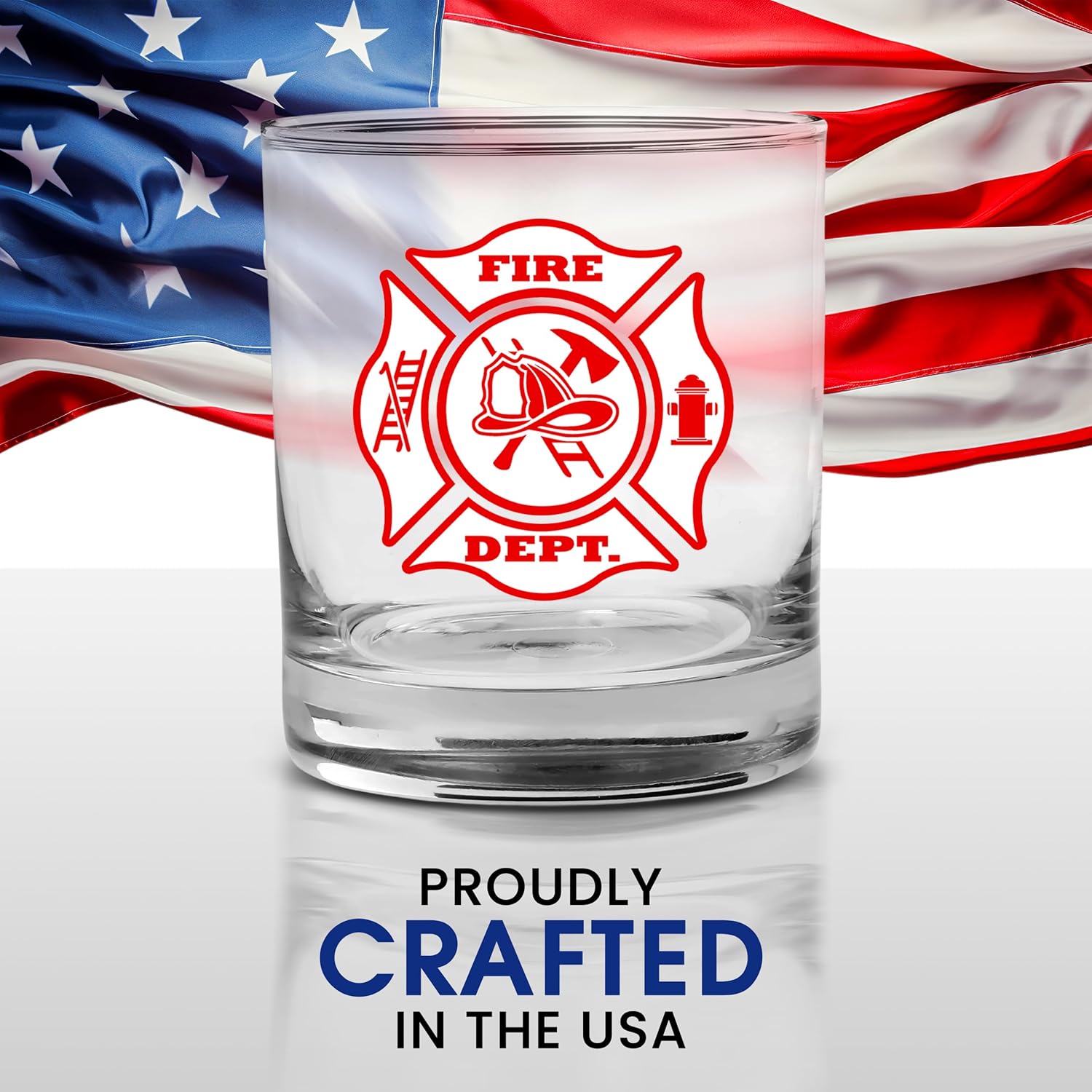 Firefighter Old Fashioned Whiskey Glass Drinking Cup Gift For Fire Fighter Department Fireman FD (2) - Image 7