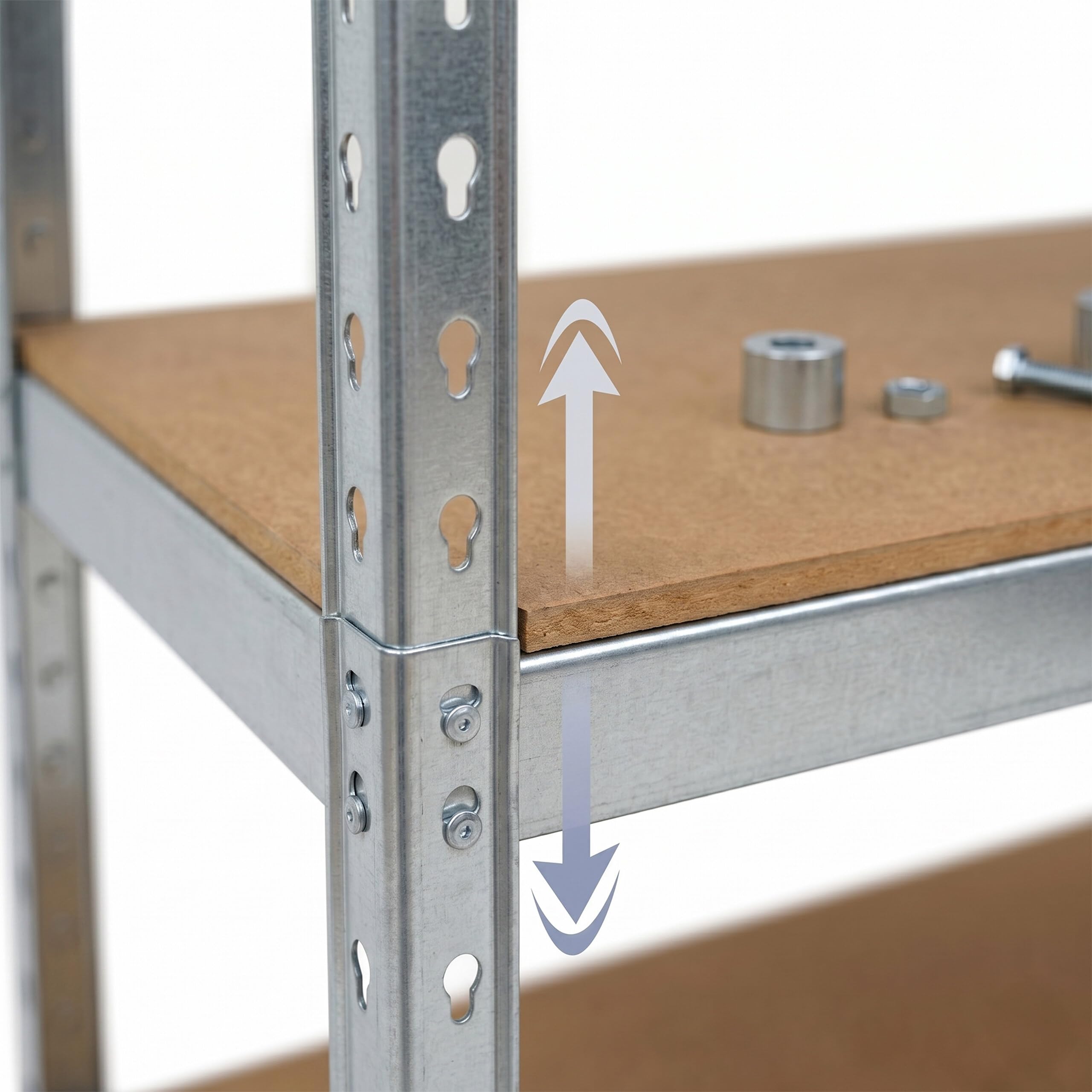 Relaxdays Scaffale pesante con ruote HxLxP 191 x 90 x 45 cm, 750 kg, 5 ripiani, acciaio, montaggio a incastro, argento