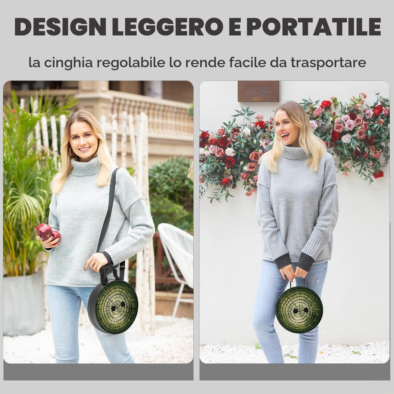 Sgabello telescopico portatile da campeggio, leggero, pieghevole, per escursioni, pesca, barbecue, con borsa per il trasporto e cuscino girevole, portata 440lbs (modello di albero)