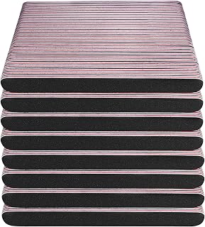 Nail Files Bulk (200 Pack), Professional Emery Board 100/180 Grit Nail File Double Sided Emory for Natural and Acrylic Nails Fingernail Files for Gel Nail Reusable Manicure Disposable Pedicure Black