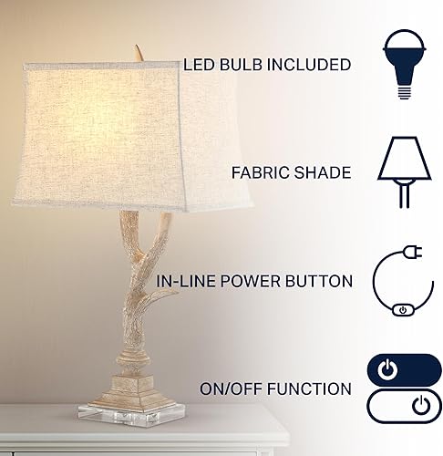 Miniatura 3 de JONATHAN Y JYL6306B - Lámpara de mesa LED de resina rústica de 29.5 pulgadas, tradicional para dormitorio, sala de estar, oficina, habitación de los