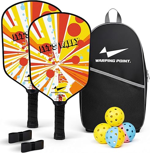 Miniatura 13 de Juego de 2 palas de pickleball de fibra de vidrio, duraderas y ligeras, aprobadas por USAPA, paquete de 2 raquetas de pickleball para mujeres con