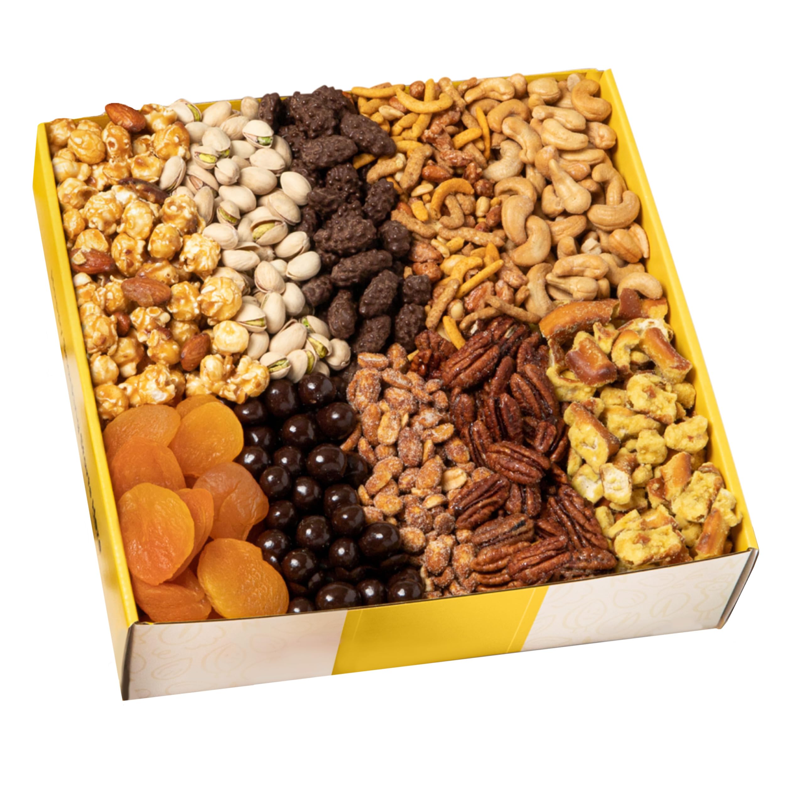 Nuts.com Premium Sweet & Salty Snack Mix Assortment – Gift Basket for Winter, Christmas and Festive Gifts – 4Lb Package Includes a Variety of Nuts, Dried Fruits, Popcorn and Chocolate