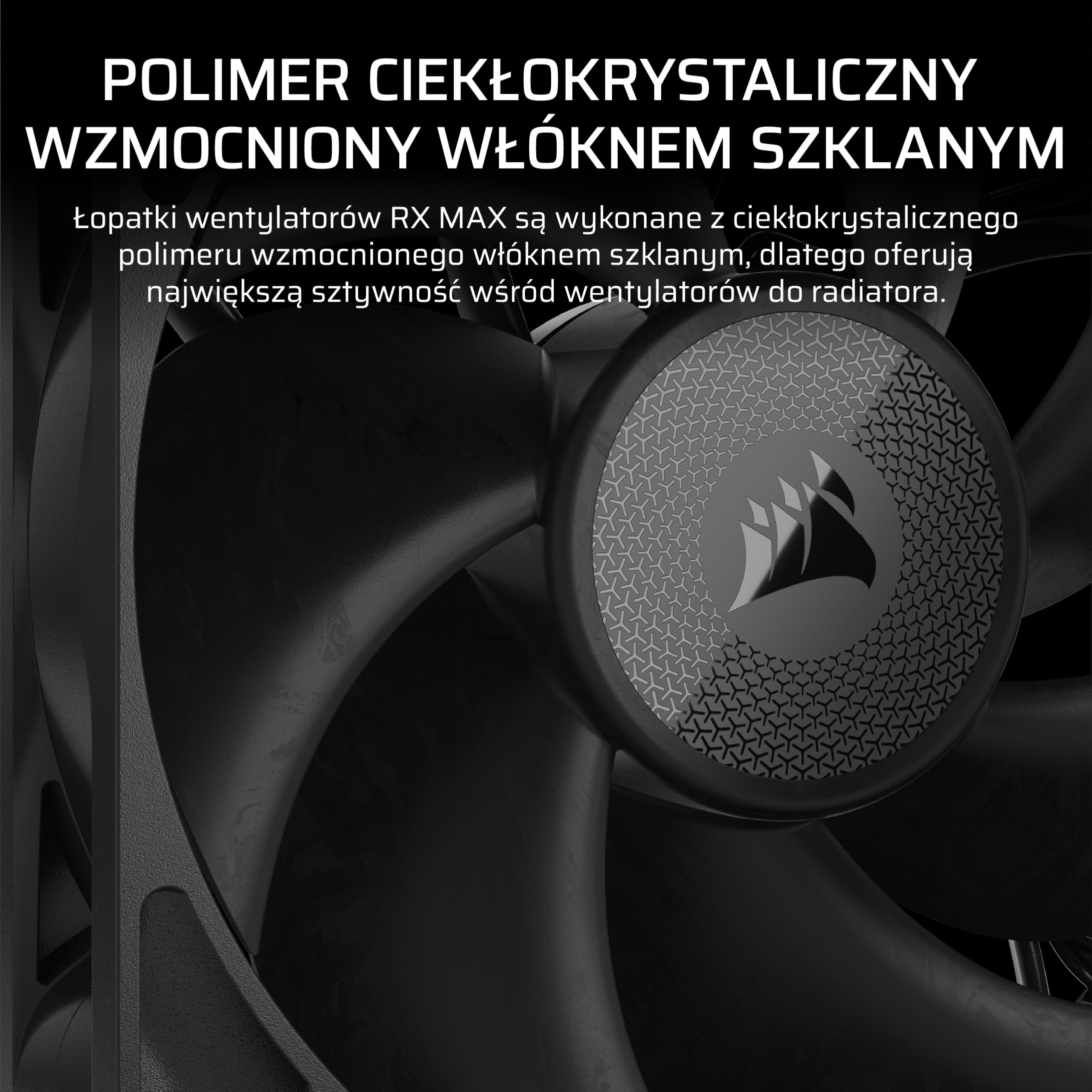 CORSAIR iCUE LINK RX120 MAX 120mm PWM Gruby Wentylatory z Koncentrator iCUE LINK – Wysokie Ciśnienie Statyczne – Polimeru Ciekłokrystalicznego – Łożysko z Magnetyczną Kopułą – Zestaw Trzech – Czarny