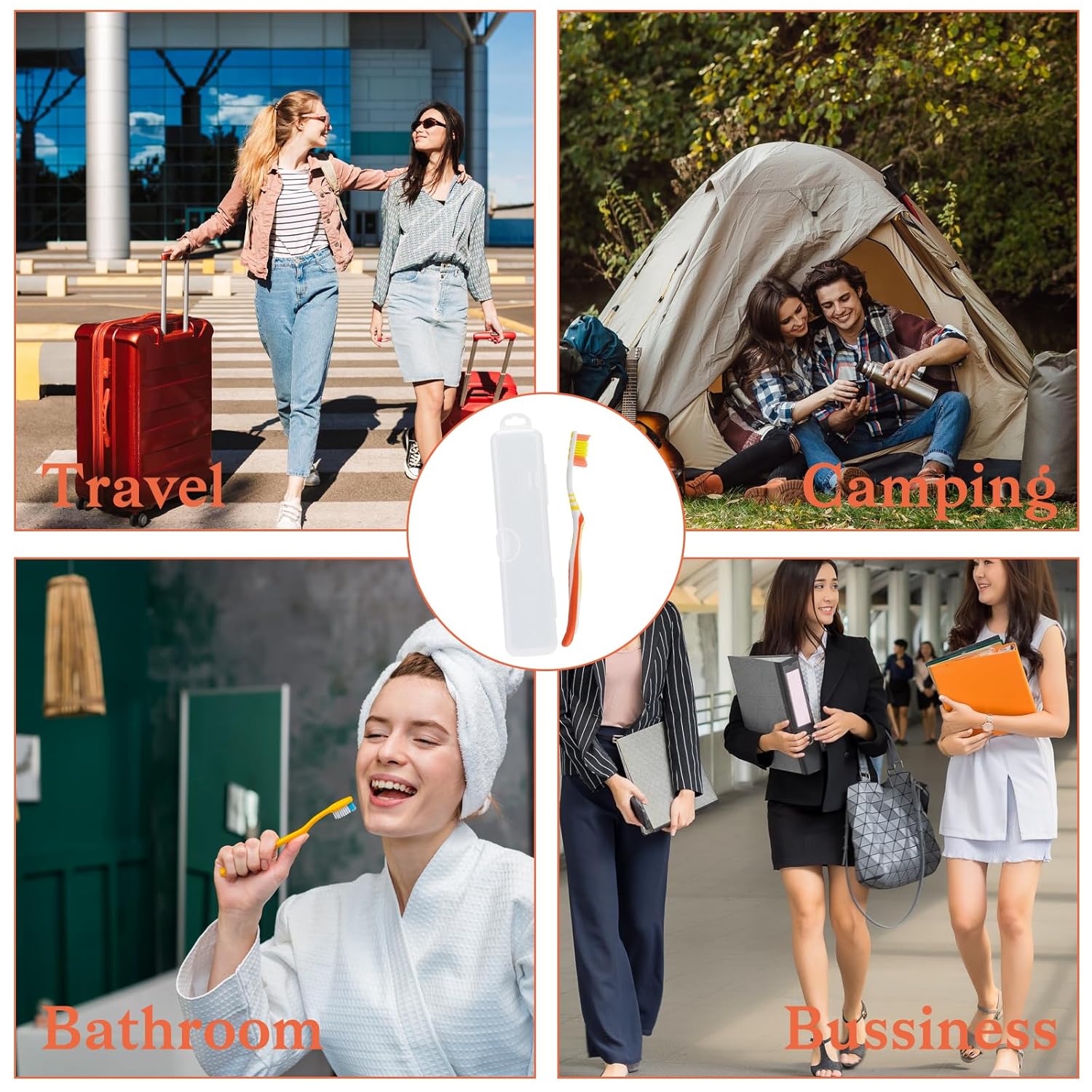 3 Pçs Estojo para Escova de Dentes Portátil Transparente - Suporte de Escova de Dentes para Viagem - Imagem 6