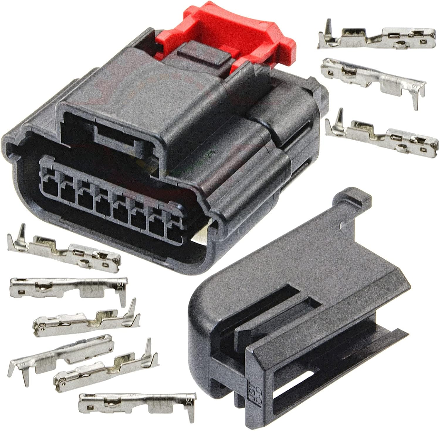 Ballenger Motorsports - 8 Way Mass Air Flow MAF Sensor Plug Connector (Male) Pigtail, Black
