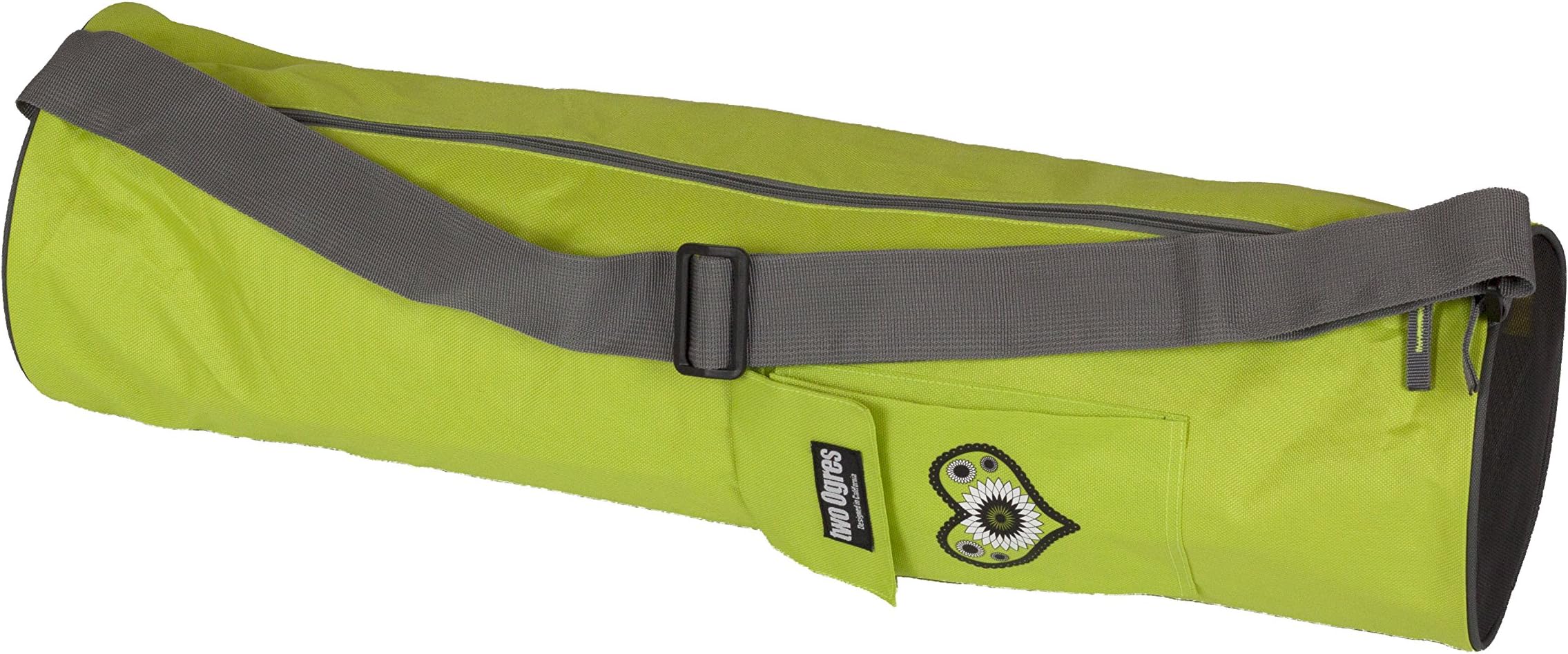 Yoga Mat Bag with Mesh Bottom for Air Flow, Large Size, 28" Long, Pockets Fit Oversized Phones (iPhone 6/6s Plus, Samsung Galaxy S6 Edge+, etc.) - Lime