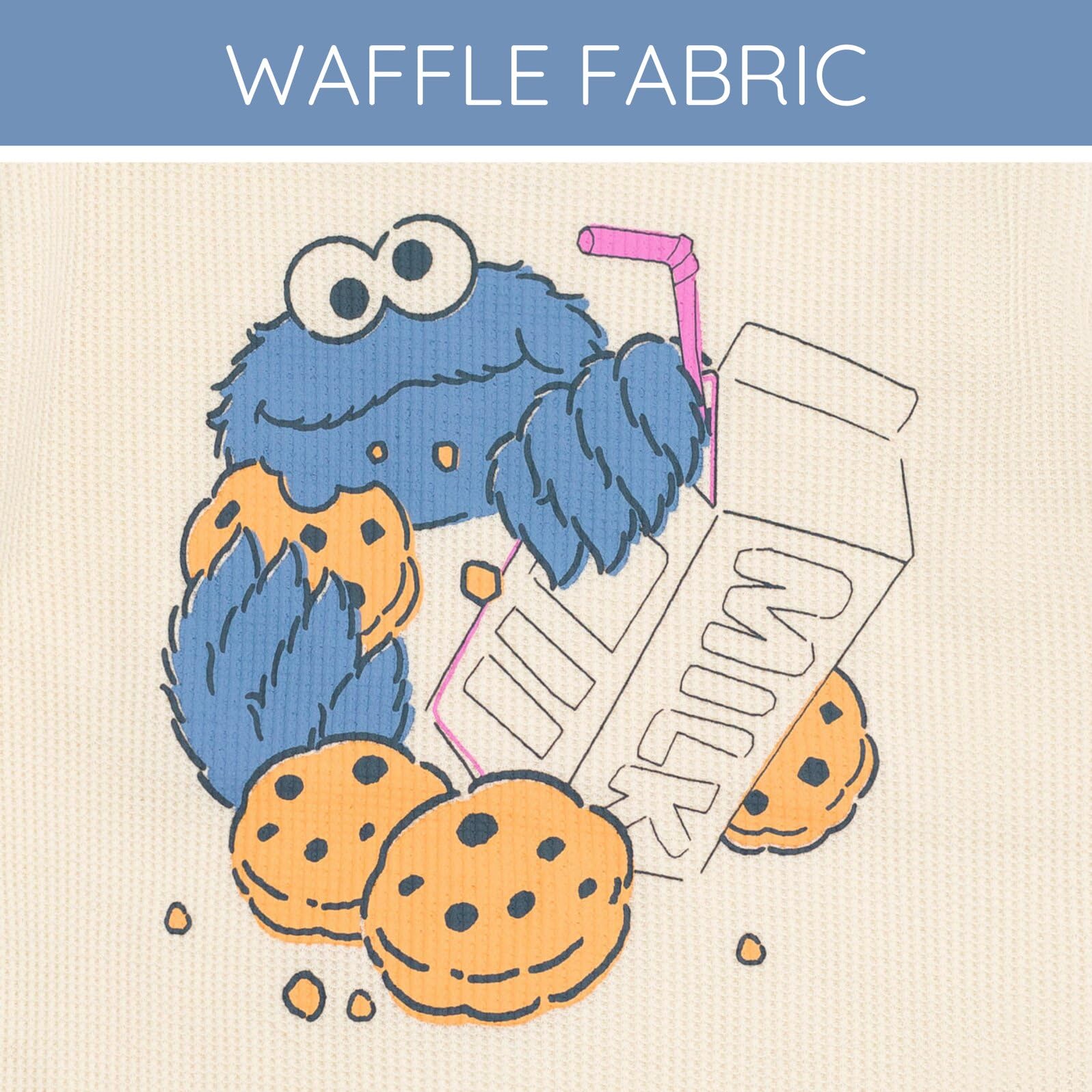 Sesame Street Waffelstrick-T-Shirt und Shorts, Outfit-Set, Neugeborene bis kleine Kinder, Größen (0–3 Monate – 5)