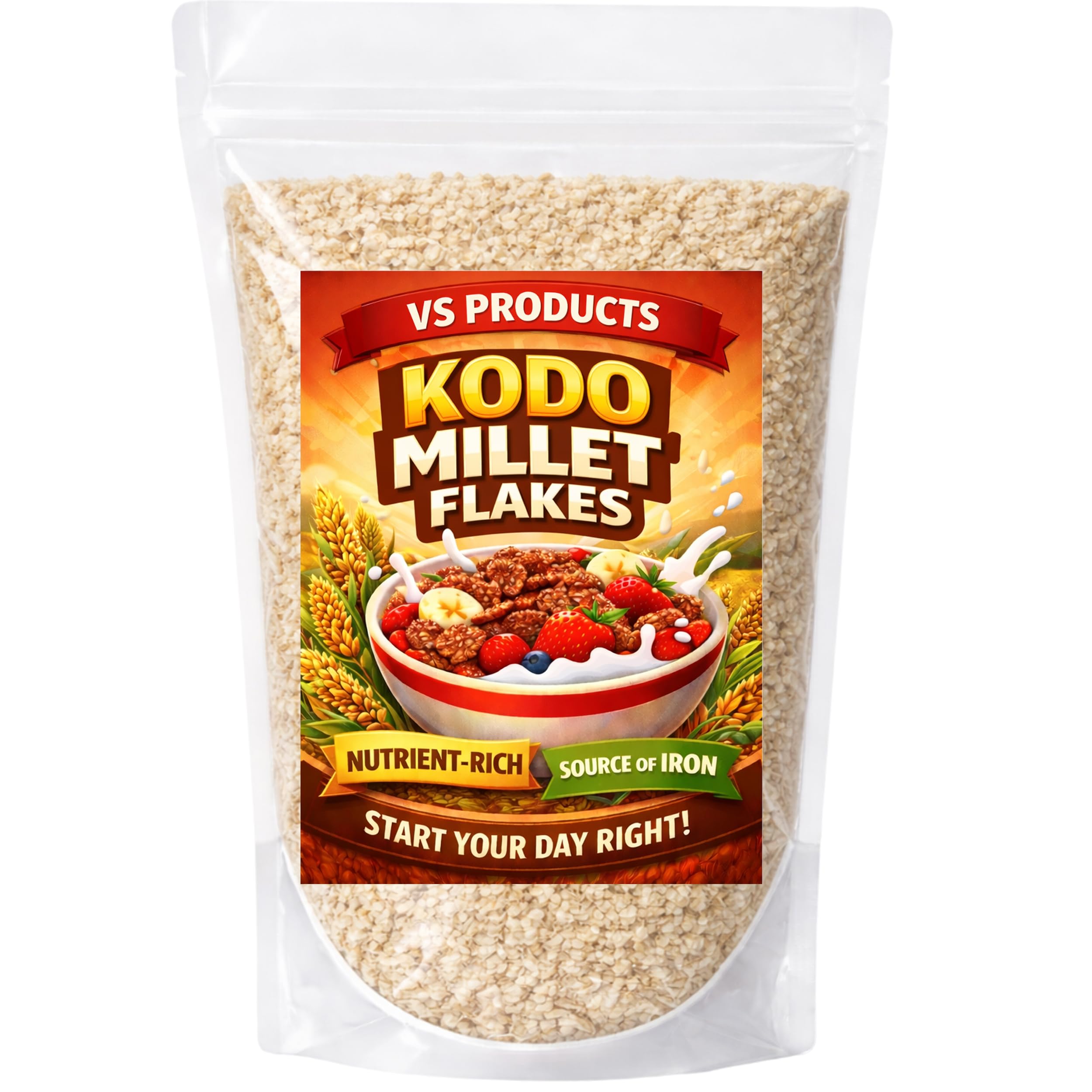 VS Products Organic Kodo Millet Flakes 500gm Traditional Millet flakes Varagu Aval-image-34