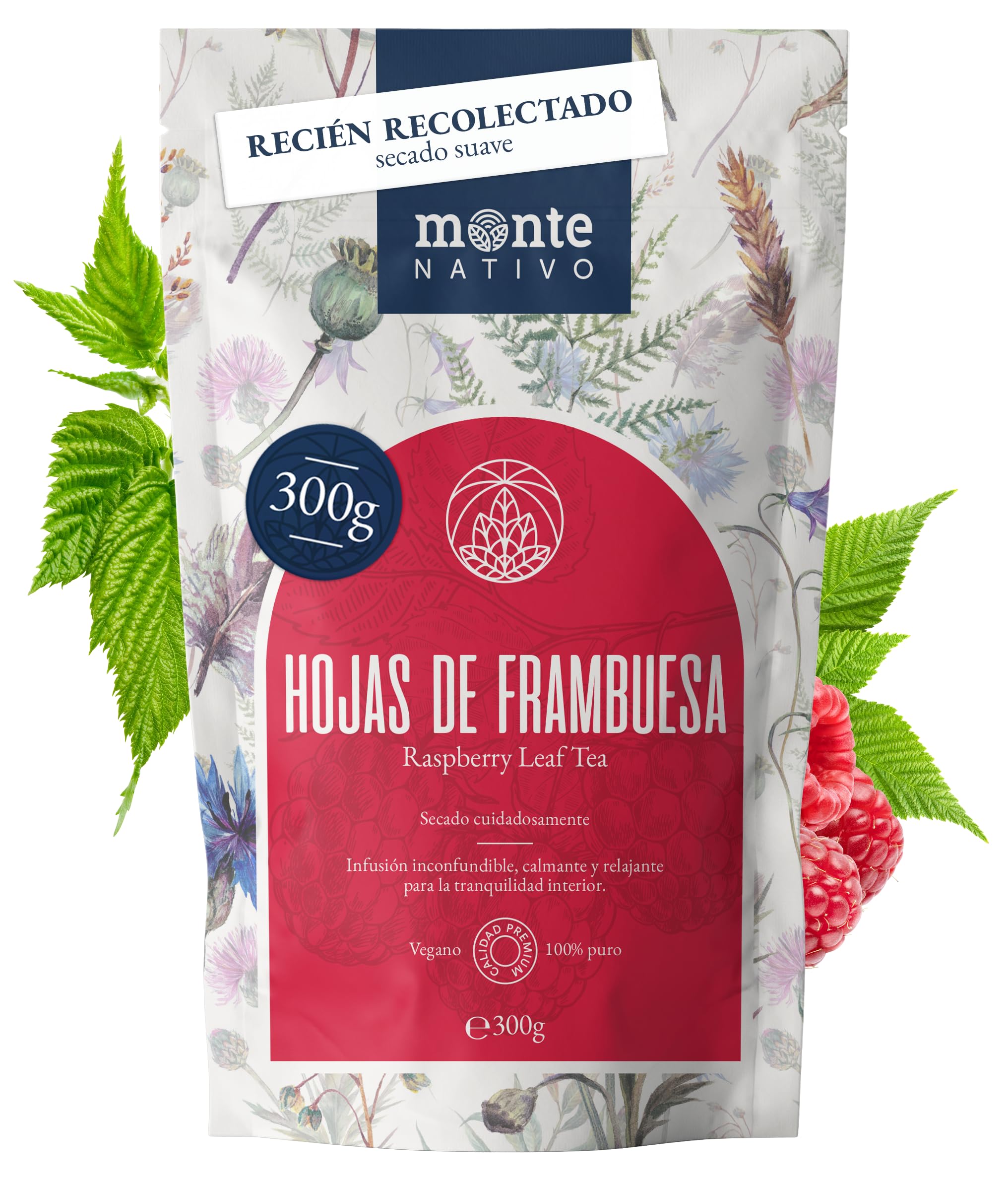 Té de Hojas de Frambuesa Monte Nativo 300g Puro y Natural