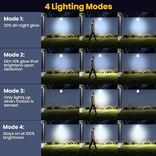 Miniatura 7 de Lámpara para exteriores, luz híbrida de carga AC/solar para porche, regulable, 2700 K/4000 K/6500 K, sensor de movimiento PIR, 1000 lm, luces