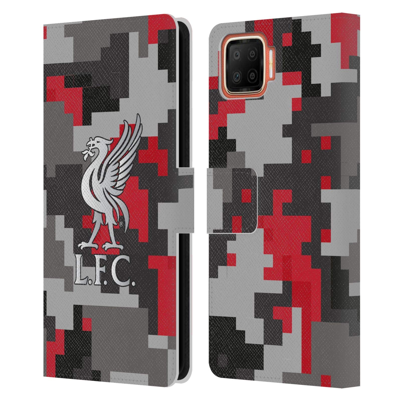 Head Case Designs Officially Licensed Liverpool Football Club Club Colours Digital Camouflage Leather Wallet Case Compatible With Oppo F17