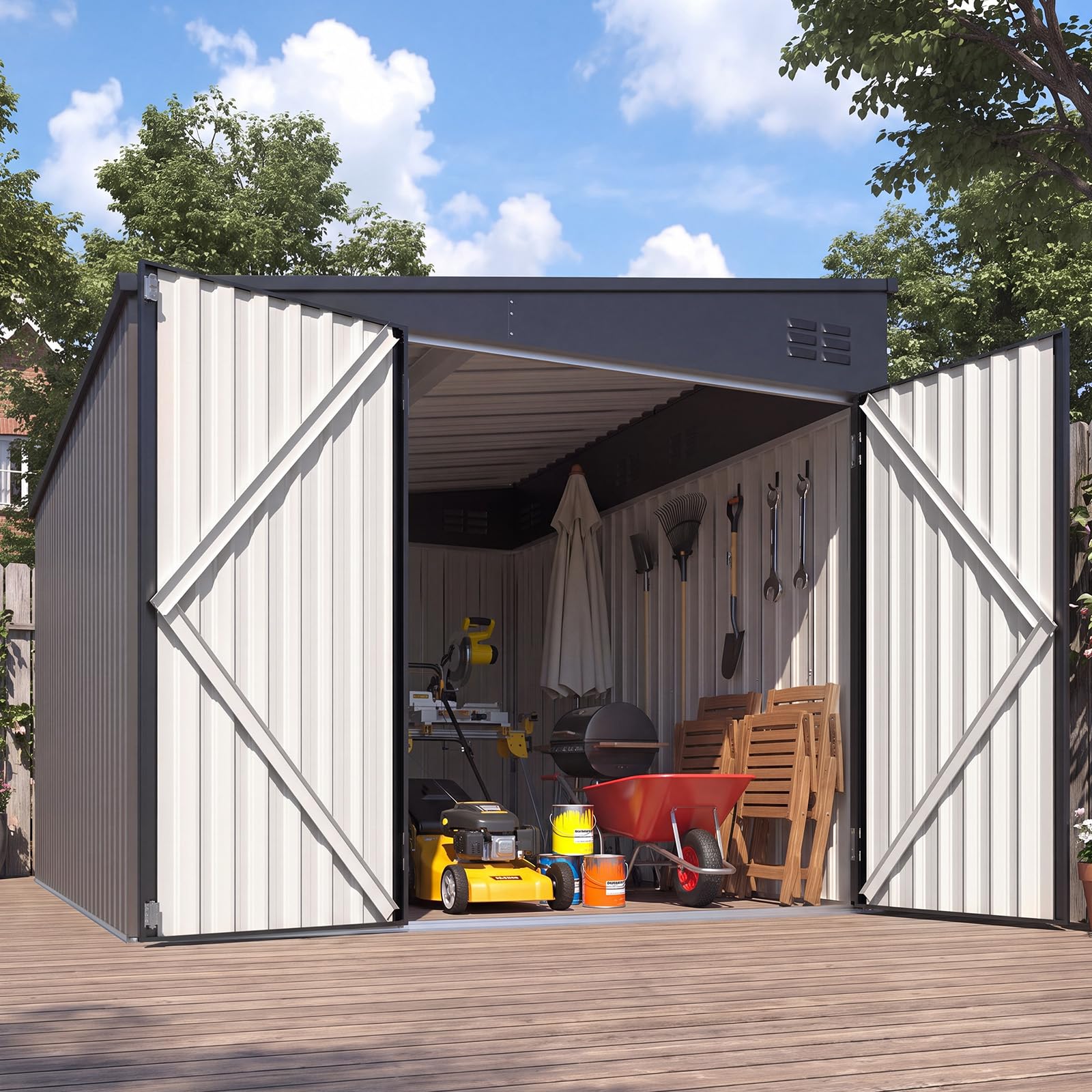 大雁89 Amazon.com : AECOJOY Shed Lean to Storage Shed, Large Outdoor 8' x