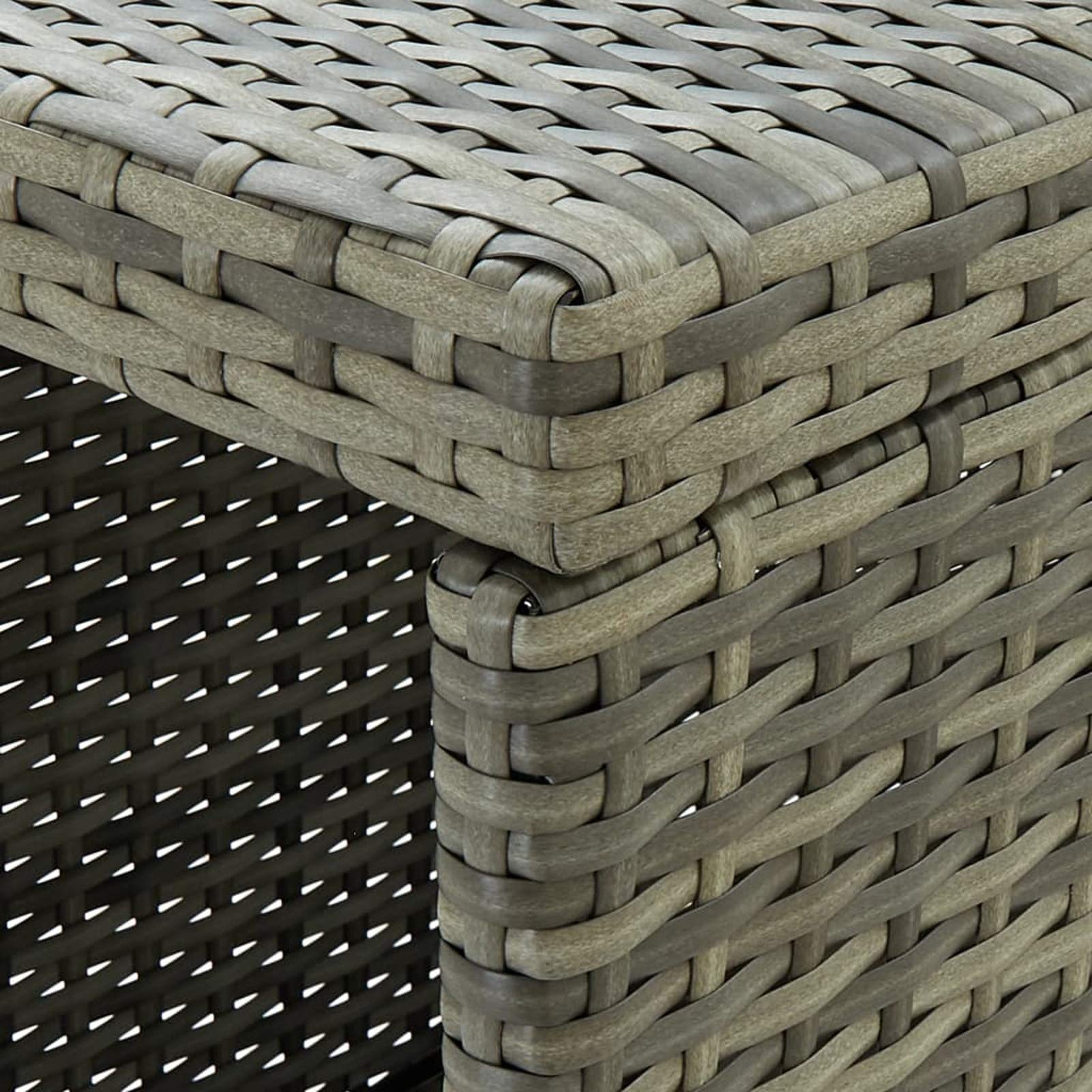 Set da Bar da Giardino 5 pz con Cuscini in Polyrattan Grigio-Mobili Bar da Giardino,Angolo Bar da Giardino Cortile Esterno