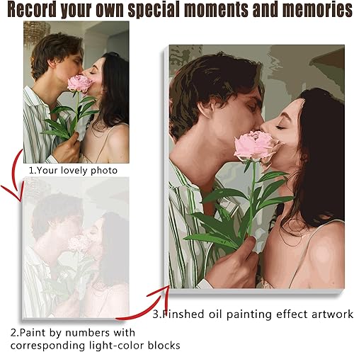 Miniatura 2 de Dazella Pintura personalizada por números a partir de fotos, kits de pintura al óleo digital personalizados para adultos, pintura de lienzo por