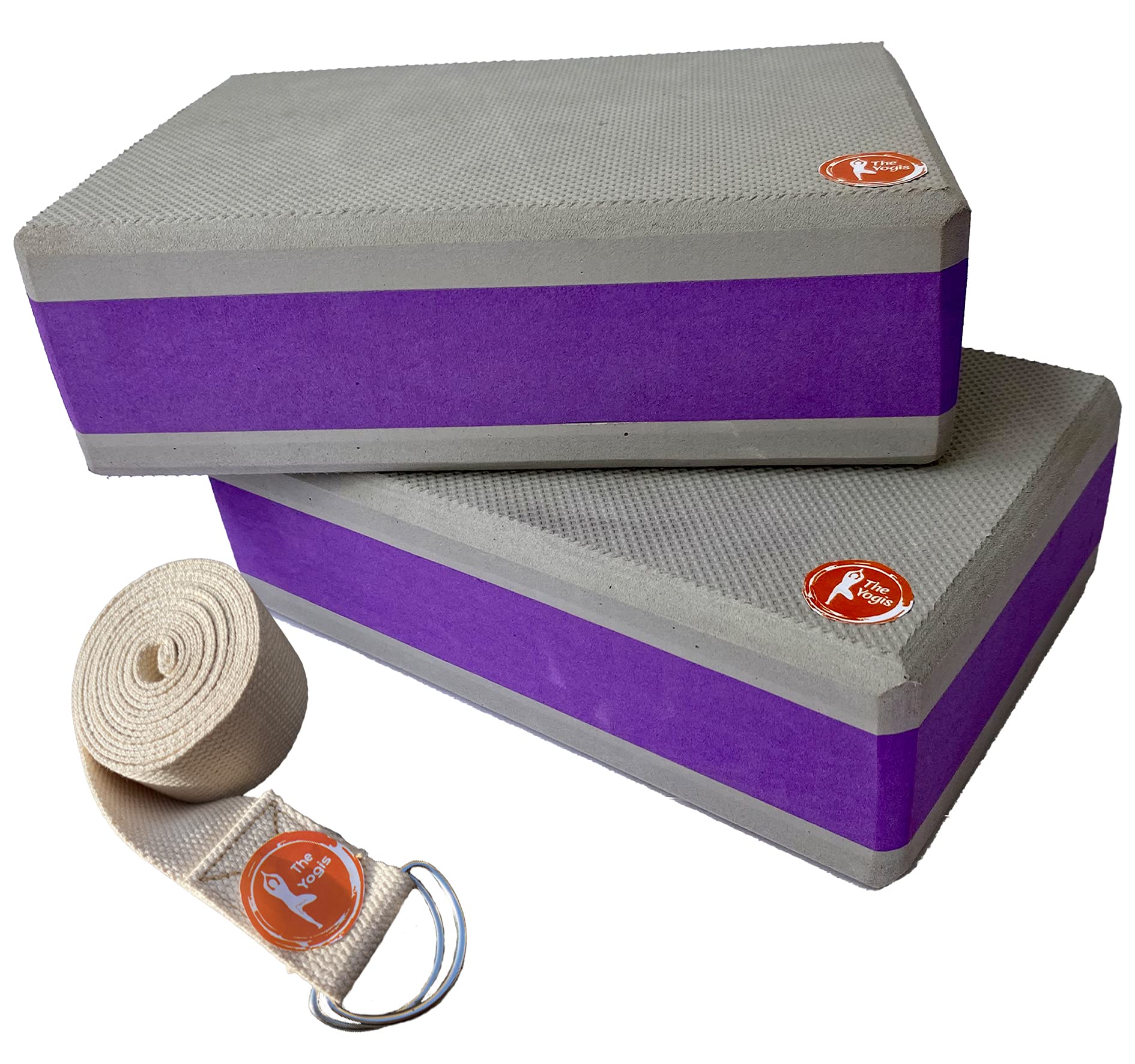 The Yogis High Density Foam Yoga Block Brick * [ Set of 2 ] * Large Size [ Free - Yoga Belt ] Made in India (Gray) (B09CNS29H9) Amazon Price History, Amazon Price Tracker