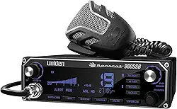 Uniden BEARCAT 980 Rádio CB SSB de 40 canais com banda lateral NOAA WeatherBand, display digital de 7 cores, interruptor PA/CB e microfone com cancelamento de ruído, compatível com microfone sem fio